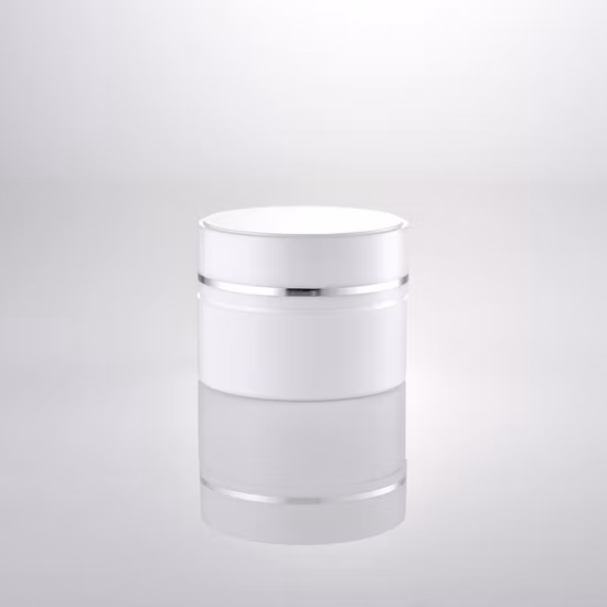 Pot de crème pour le visage transparent en plastique PS à double paroi