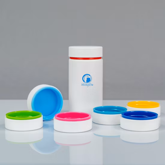 Bouteille en plastique cylindrique colorée de 150 ml de qualité alimentaire