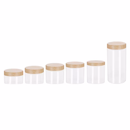 Bocaux en plastique de qualité alimentaire pour animaux de compagnie, pour beurre de cacahuètes, miel, biscuits, gâteaux, collations, chips, noix, céréales, bocaux avec couvercle à vis