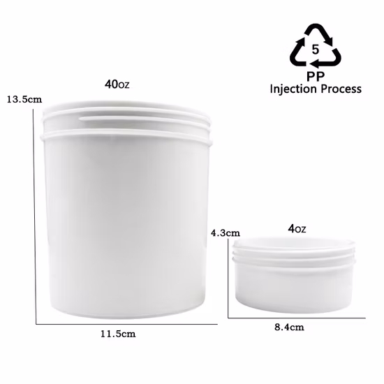 Pot en plastique de poudre de nutrition de sport de poudre de protéine de supplément de bouche large de 12g PP avec le logo fait sur commande