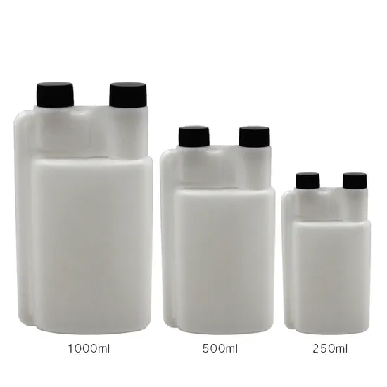 Distributeur de liquide en plastique, conteneur à Double chambre, bouteille à Double col, 250ml, 500ml, 1000ml