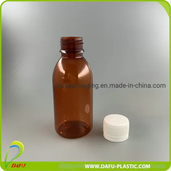 Bouteille liquide de sirop de bouteille en plastique de toutes tailles, bouteille liquide ovale résistante aux enfants